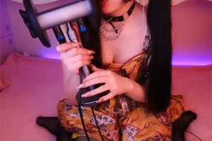 小羊喵助眠私人订制 黑丝网袜舔耳朵